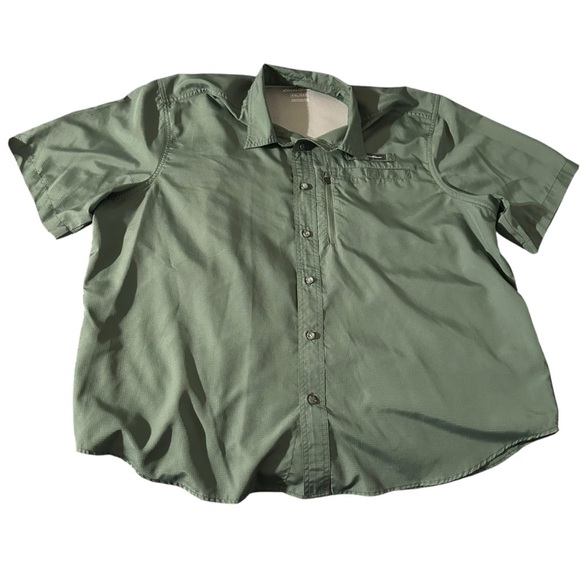 Eddie Bauer men's XXL military green button down active shirt - Picture 1 of 4